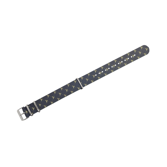 HNS Double Graphic Printed Firefly Heavy Duty Ballistic Nylon Watch Strap With Polished Buckle
