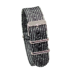 HNS Double Graphic Printed Trace Heavy Duty Ballistic Nylon Watch Strap With Polished Buckle