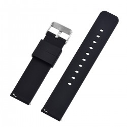 HNS Black Soft Silicone Rubber Quick Release Watch Strap