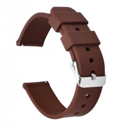 HNS Coffee Soft Silicone Rubber Quick Release Watch Strap