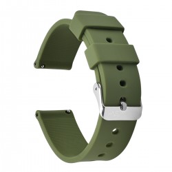 HNS Green Soft Silicone Rubber Quick Release Watch Strap