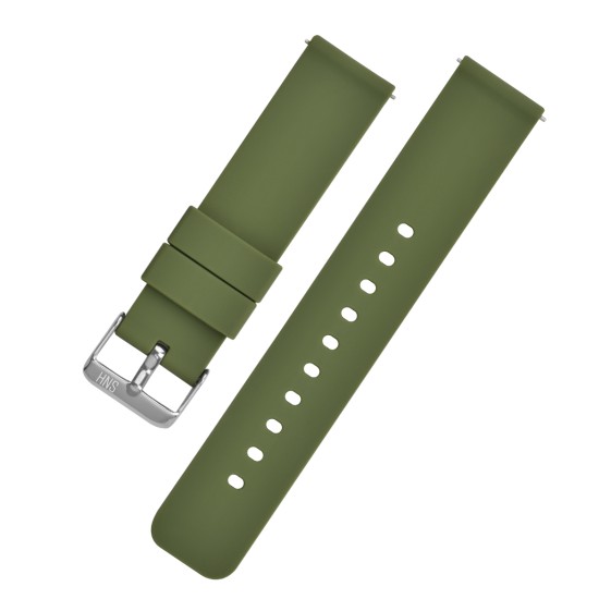 HNS Green Soft Silicone Rubber Quick Release Watch Strap