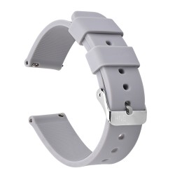 HNS Gray Soft Silicone Rubber Quick Release Watch Strap