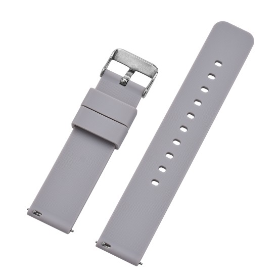 HNS Gray Soft Silicone Rubber Quick Release Watch Strap