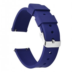 HNS Navy Soft Silicone Rubber Quick Release Watch Strap