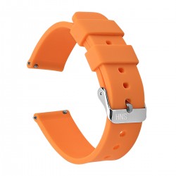 HNS Orange Soft Silicone Rubber Quick Release Watch Strap