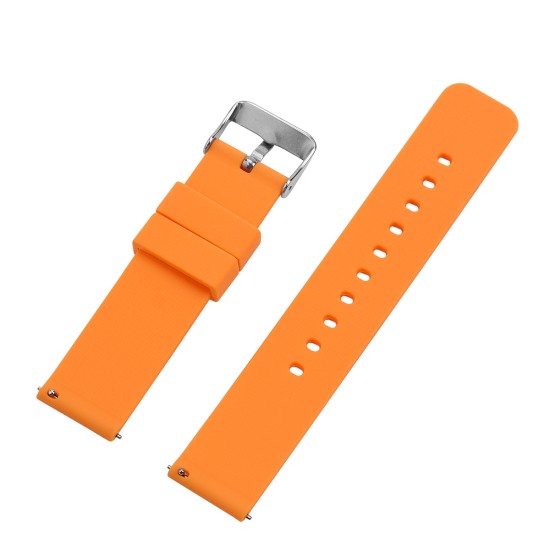 HNS Orange Soft Silicone Rubber Quick Release Watch Strap