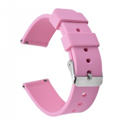 HNS Pink Soft Silicone Rubber Quick Release Watch Strap