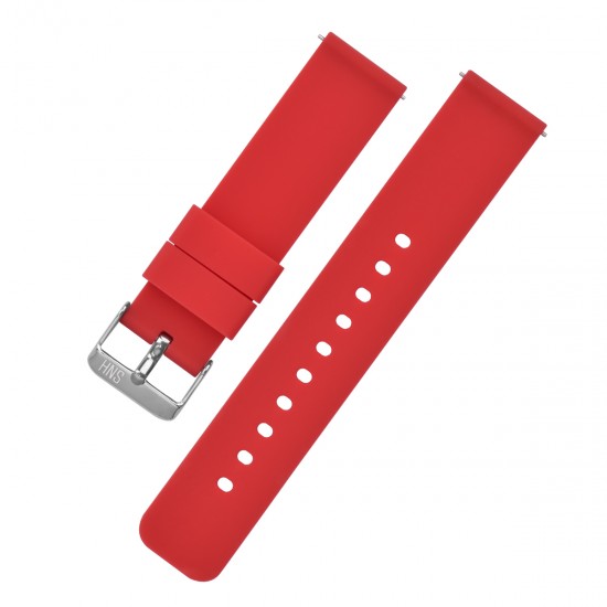 HNS Red Soft Silicone Rubber Quick Release Watch Strap