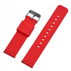 HNS Red Soft Silicone Rubber Quick Release Watch Strap