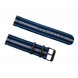 HNS Navy Stripe Ballistic Nylon Watch Strap With PVD Coated Buckle