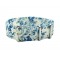 HNS Double Graphic Printed Blue Flowers White BG Ballistic Nylon Watch Strap With Polished Stainless Steel Buckle