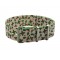 HNS Green Flower Graphic Ballistic Nylon Watch Strap With Brushed Stainless Steel Buckle