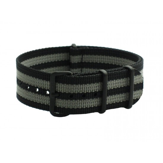 HNS 007 James Bond Black & Grey Heavy Duty Ballistic Nylon Watch Strap With PVD Buckle