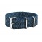 HNS Double Graphic Printed Indigo Sashiko Waves Blue BG Nylon Watch Strap Polished Buckle