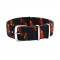 HNS Double Graphic Printed Abstract Birds Black BG  Nylon Watch Strap Polished Buckle