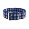 HNS Double Graphic Printed Blue Grids Nylon Watch Strap Polished Buckle