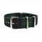 HNS Double Graphic Printed Green Grids Nylon Watch Strap With Polished Buckle