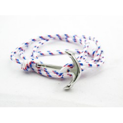 Slim 550 White Paracord Survival Adjustable Weave Anchors Bracelet 