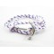 Slim 550 White Paracord Survival Adjustable Weave Anchors Bracelet 