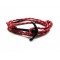 Slim 550 Red Paracord Survival Adjustable Weave PVD Anchors Bracelet 