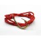 Slim 550 Red Paracord Survival Adjustable Weave Golden Hook Bracelet 