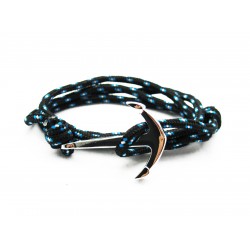 Slim 550 Black Paracord Survival Adjustable Weave Anchors Bracelet 