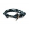 Slim 550 Black Paracord Survival Adjustable Weave Anchors Bracelet 