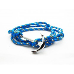 Slim 550 Sky Blue Paracord Survival Adjustable Weave Anchors Bracelet 