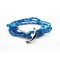 Slim 550 Sky Blue Paracord Survival Adjustable Weave Anchors Bracelet 
