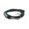 Slim 550 Black Paracord Survival Adjustable Weave Golden Hook Bracelet 