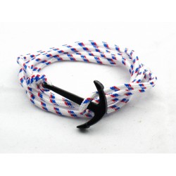 Slim 550 White Paracord Survival Adjustable Weave PVD Anchors Bracelet 