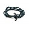 Slim 550 Black Paracord Survival Adjustable Weave PVD Anchors Bracelet 