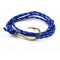 Slim 550 Blue  Paracord Survival Adjustable Weave Golden Hook Bracelet 