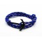 Slim 550 Bllue Paracord Survival Adjustable Weave PVD Anchors Bracelet 