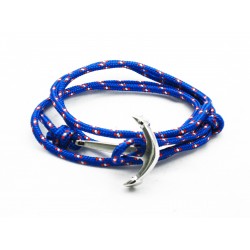 Slim 550 Blue Paracord Survival Adjustable Weave PVD Anchors Bracelet 