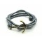 Slim 550 Grey Paracord Survival Adjustable Weave Golden Anchors Bracelet 