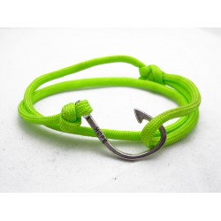 Slim 550 Green Paracord Survival Adjustable Weave Hook Bracelet 