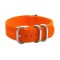 HNS Orange Heavy Duty Ballistic Nylon Watch Strap with 5 Brushed Stainless Steel Rings