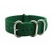 HNS Green Heavy Duty Ballistic Nylon Watch Strap with 5 Brushed Stainless Steel Rings