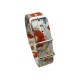 HNS Double Graphic Printed Red Flower Heavy Duty Ballistic Nylon Watch Strap With Polished Stainless Steel Buckle